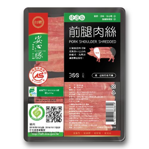台糖冷凍前腿肉絲(8761A) 300g/包